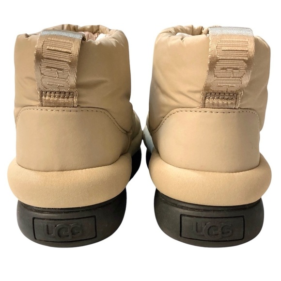 UGG Classic Maxi Mini Padded Puffer Ankle Boots Wool Lined Natural - Picture 4 of 8